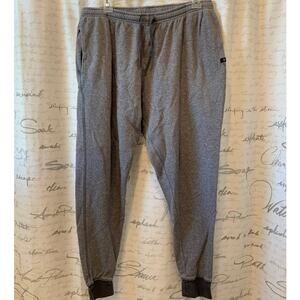 Pact Men's Organic Cotton Waffle Knit Joggers Heather Gray Sweatpants L